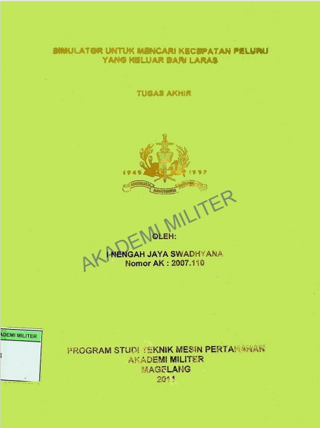 SIMULATOR UNTUK MENCARI KECEPATAN PELURU YANG KELUAR DARI LARAS
